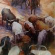 Herding the Longhorns, 48x24